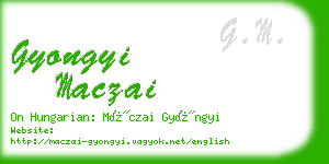 gyongyi maczai business card